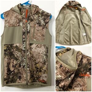 Cabela’s 4MOST Camo Hooded Vest Fleece Water Wind Repel Youth L Hunting Outdoors